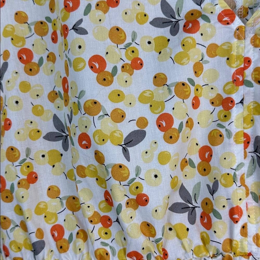 NEW ModCloth Fruit Print Ruffle Sleeveless Tank Top Cotton Peplum Blouse Size 2X - Picture 5 of 16